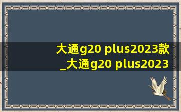 大通g20 plus2023款_大通g20 plus2023款落地价